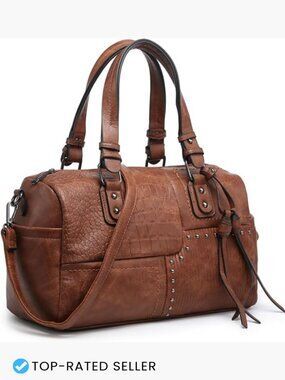 Large Hobo Satchel Vegan Leather Work Tote Crossbody Bag Purse Tassel Handbag